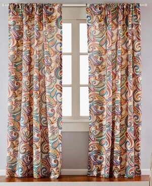 Levtex Home Alyssa Paisley Window Curtain Set of 2 Panels 55x84in
